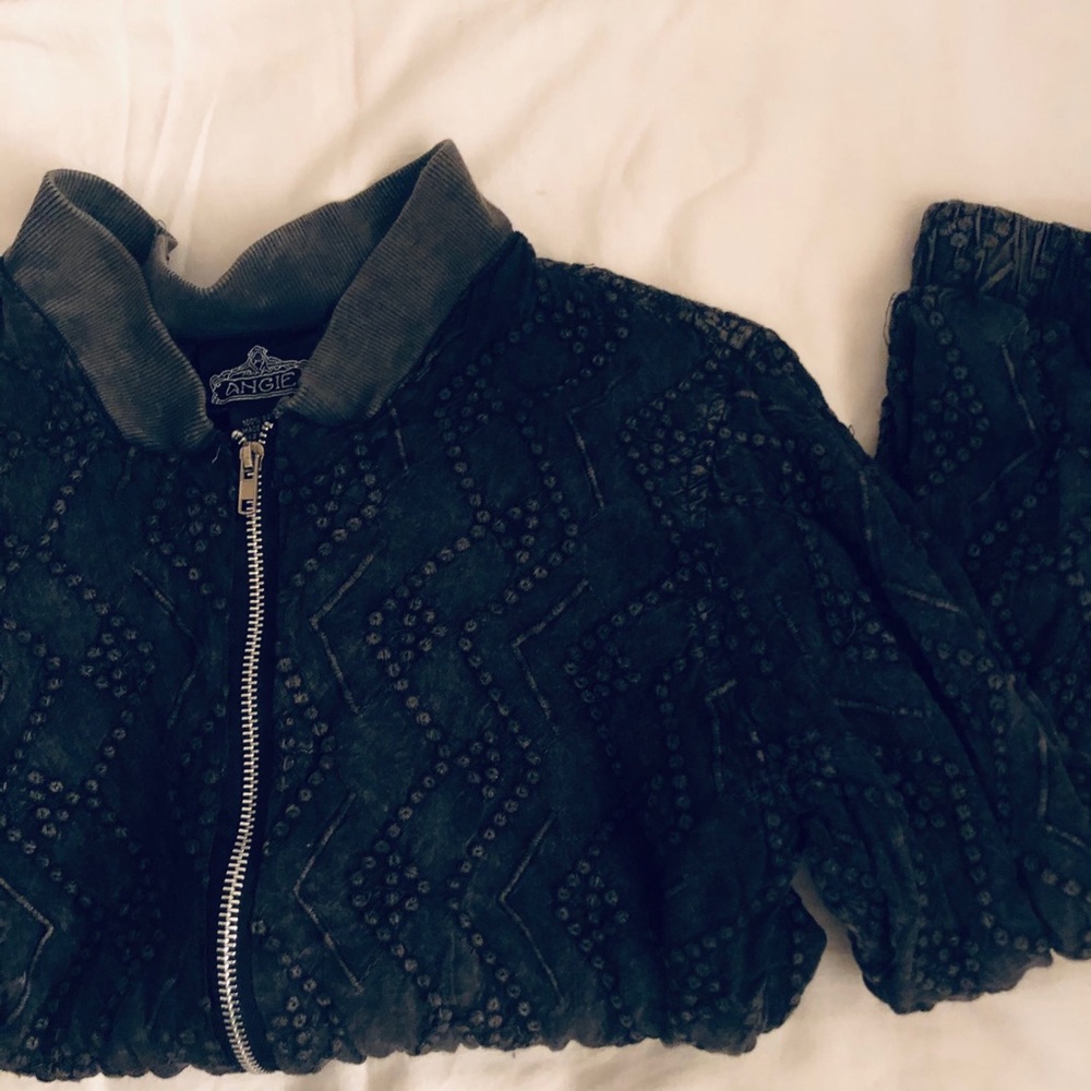 Grey bomber sweater